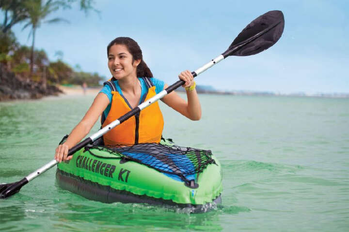 INTEX Aufblasbares Kajak Challenger K1 Set mit Paddel